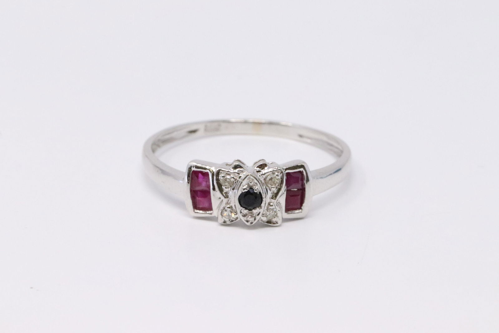 14KT Diamond/Ruby/Sapphire Butterfly Ring (1 of 4)