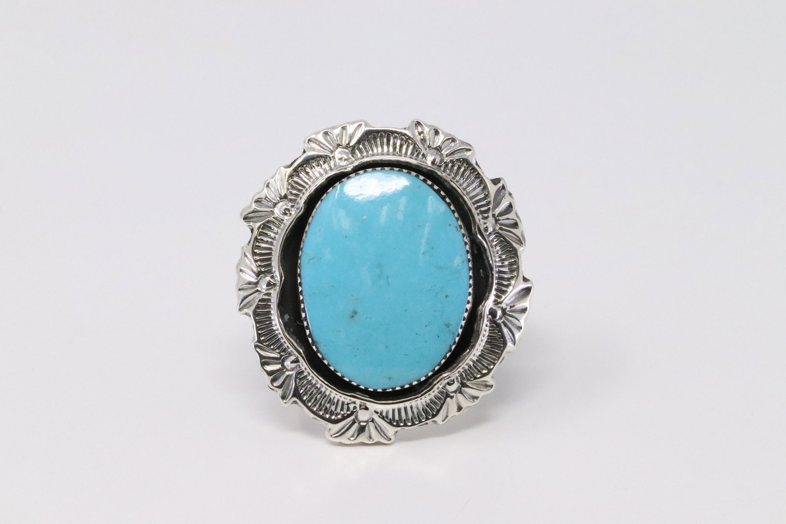 Native American Navajo Handmade Sterling Silver: This is a Native American Navajo Handmade Sterling Silver Turquoise Ring by Daniel Benally. Ring size is 6.25. REF: R.B