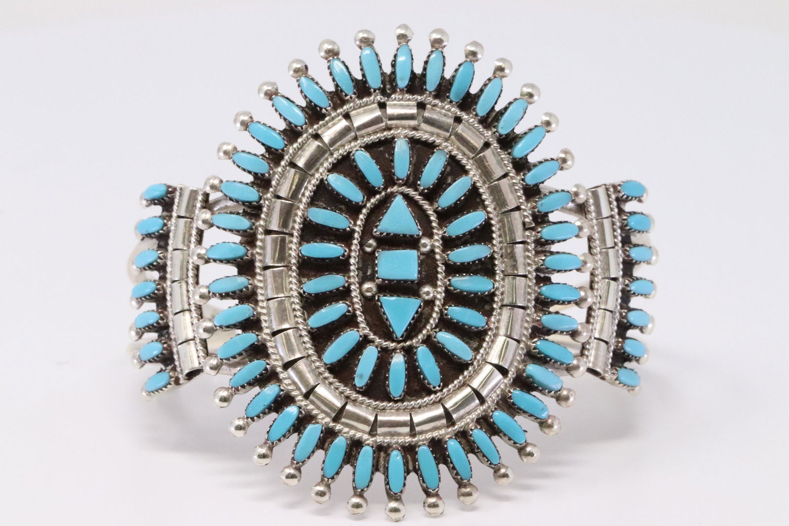 Native American Zuni Handmade Sterling Silver Turquoise (1 of 5)