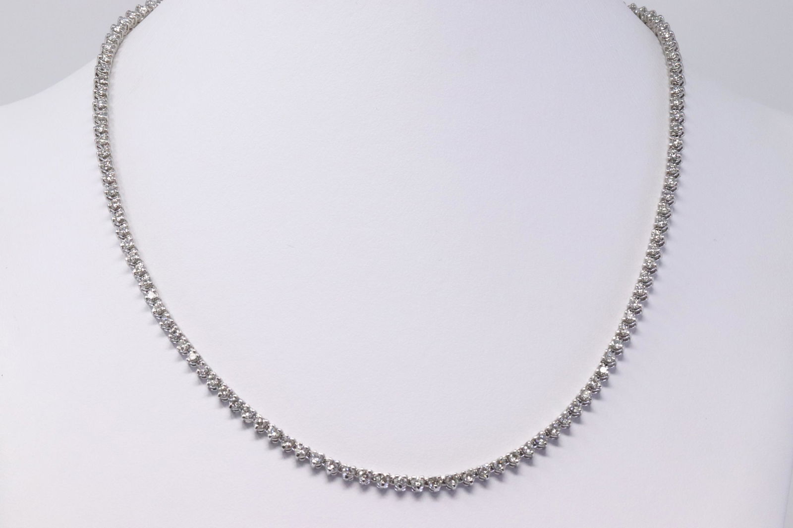 14KT Diamond Tennis Necklace 6.90ctw (1 of 5)