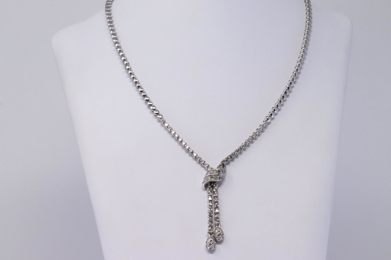 14Kt Tassel Diamond Necklace (1 of 7)