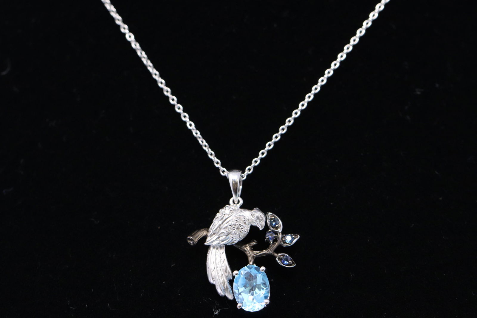 14Kt White Gold Diamond Bird Necklace (1 of 2)