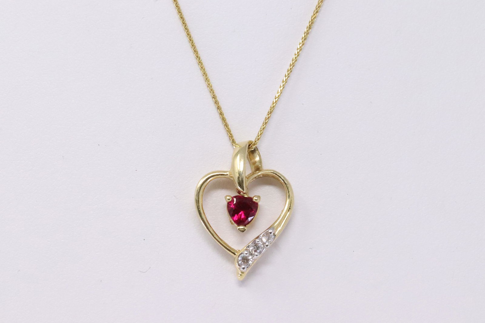 14KT Ladies Diamond Heart Pendant (1 of 3)