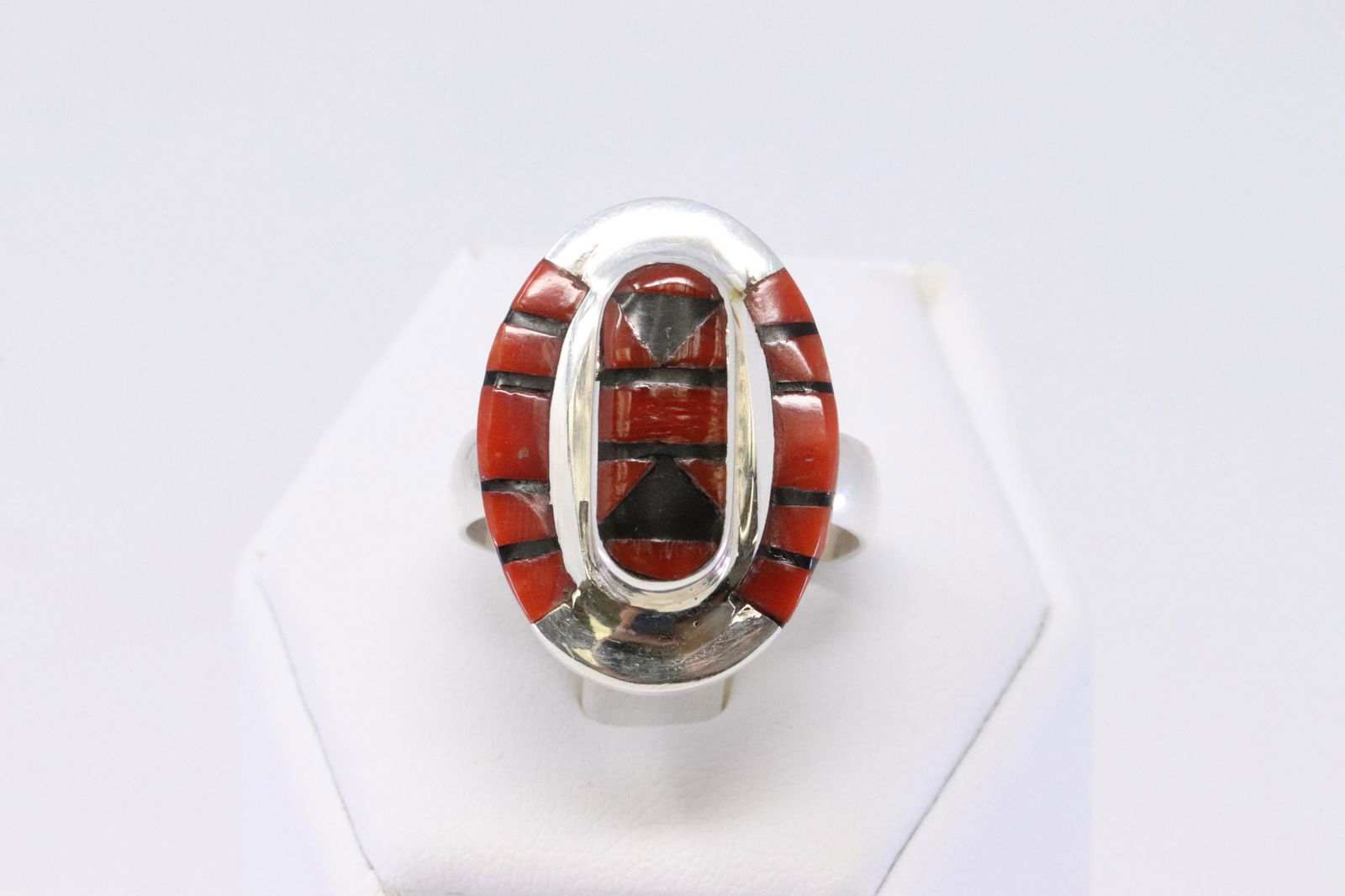 Native American Handmade Sterling Silver Zuni Coral (1 of 4)