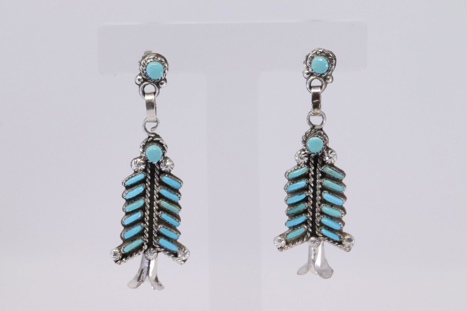 Native American Zuni Handmade Sterling Silver Turquoise (1 of 4)