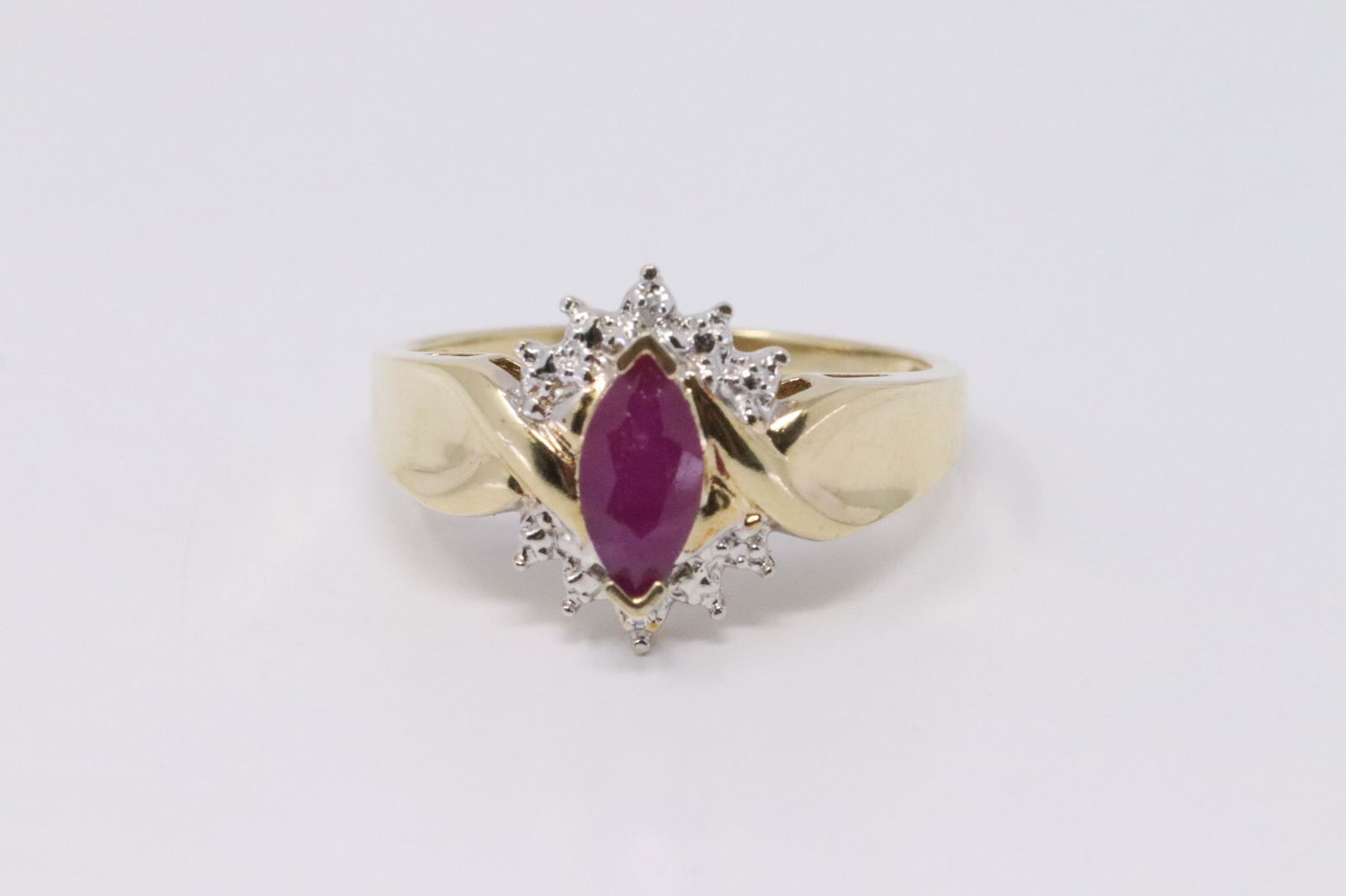 14KT Ladies Diamond/Ruby Ring (1 of 4)