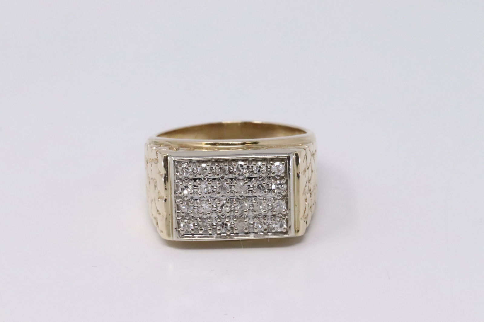 14KT Men's Diamond Nugget Ring (1 of 4)