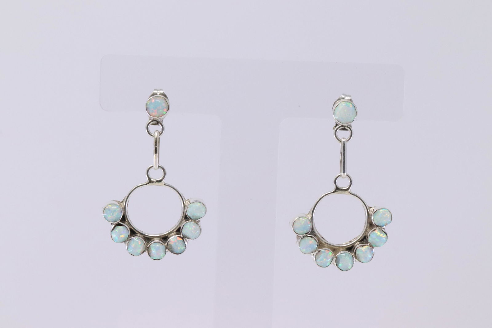 Native American Zuni Handmade Sterling White Opal Post (1 of 7)