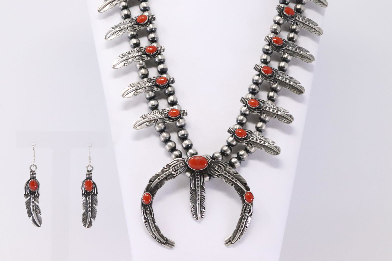 Native American Navajo Handmade Sterling Silver Coral (1 of 6)