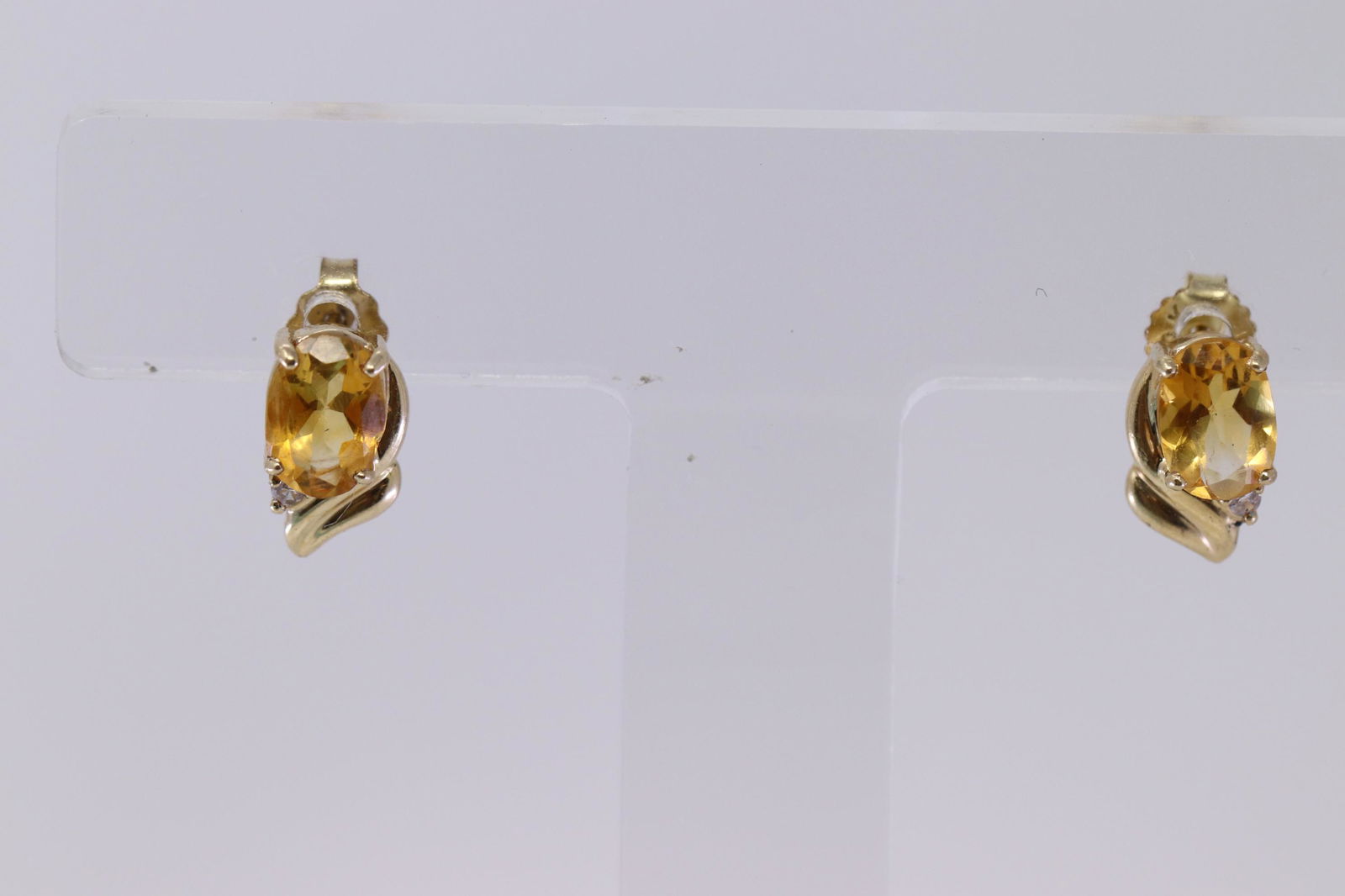 14KT Diamond/Citrine Earrings (1 of 3)
