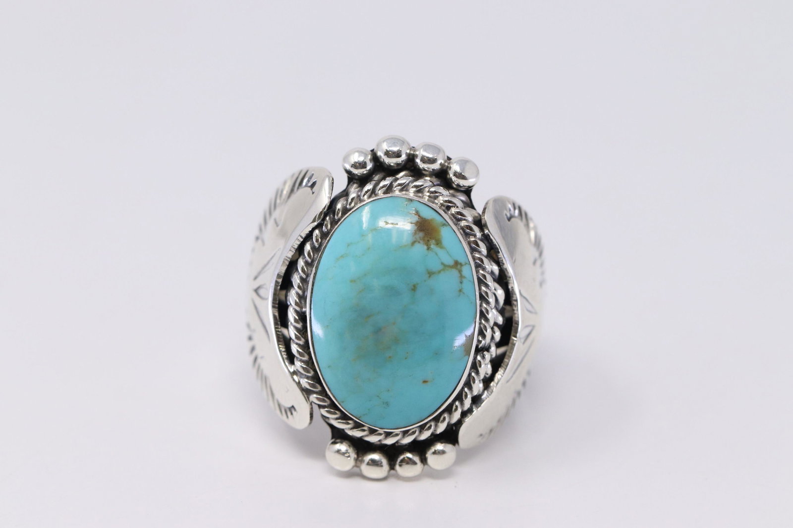 Native American Navajo Handmade Sterling Silver: This is a Native American Navajo Handmade Sterling Silver Turquoise Ring By Jerome Lee. Ring size: 9.25.