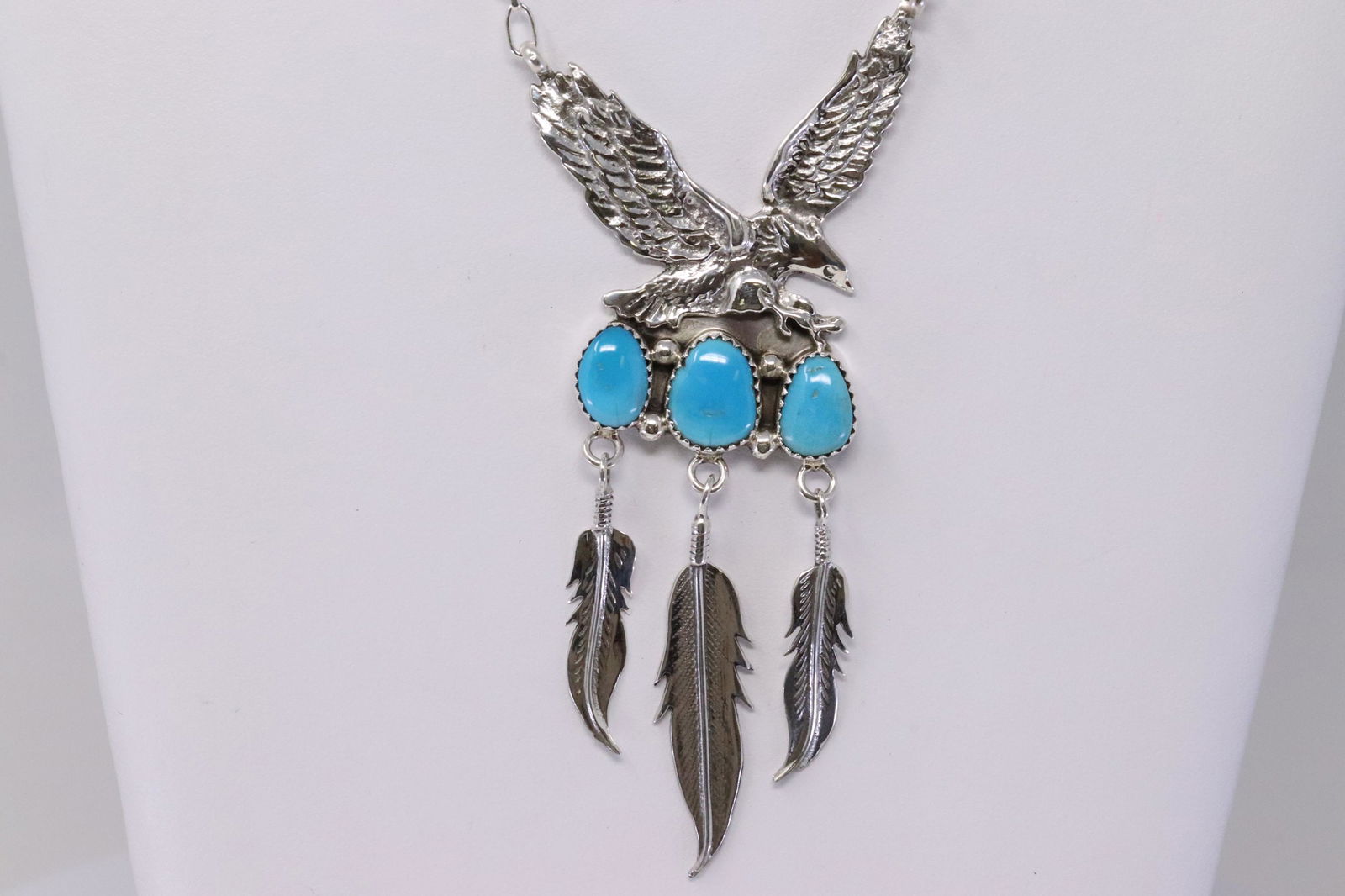 Native American Navajo Sterling Silver Turquoise Eagle (1 of 4)