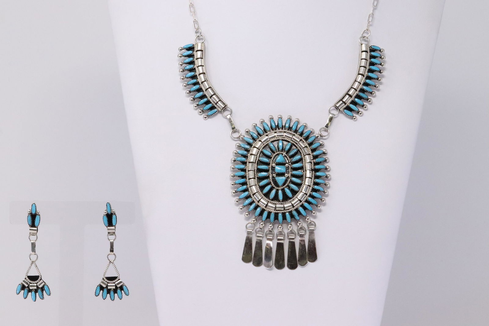 Native American Zuni Handmade Sterling Silver Turquoise (1 of 5)