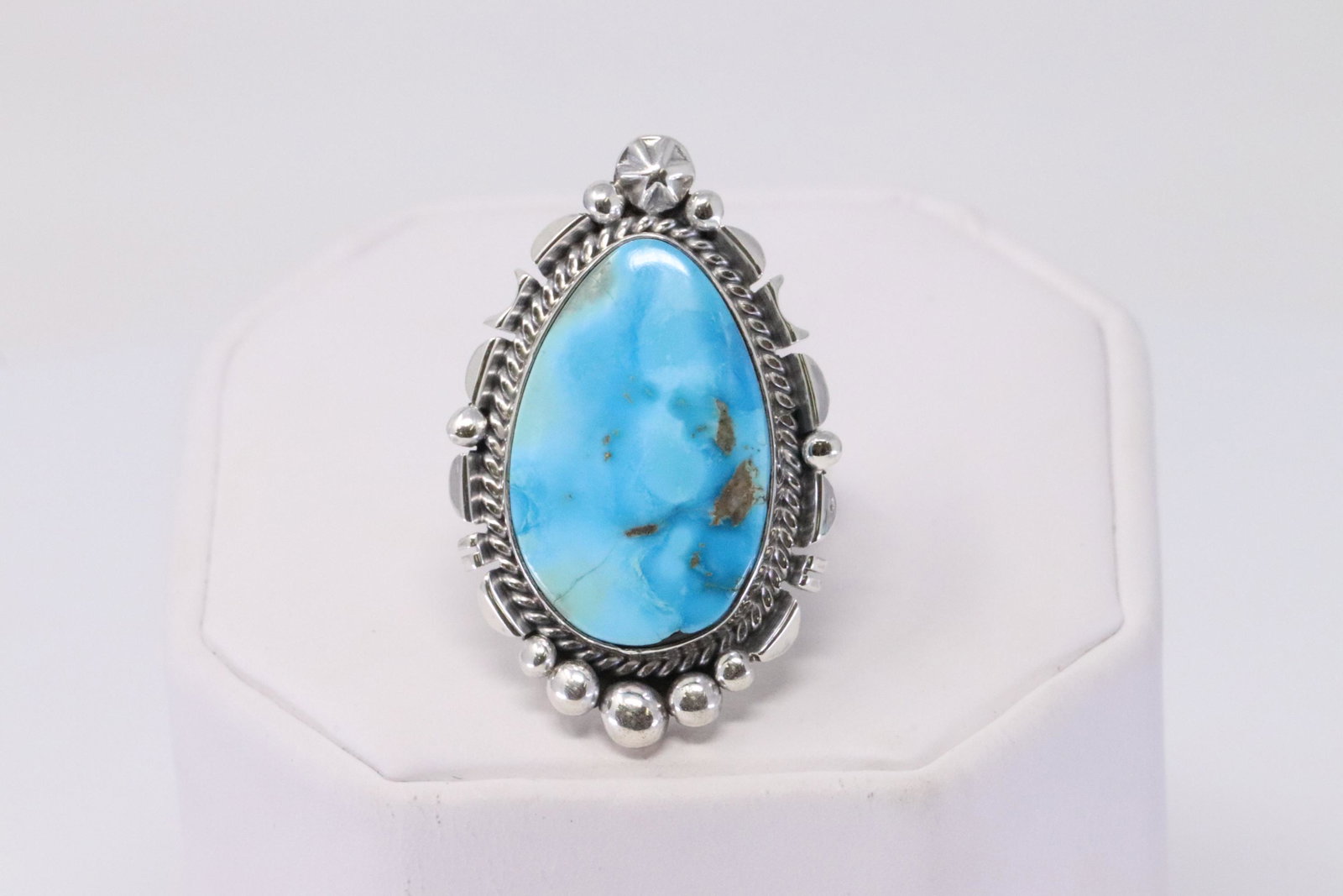 Native American Navajo Handmade Sterling Silver: This is a Native American Navajo Handmade Sterling Silver Turquoise Ring by Daniel Benally. Ring size is 6.50. REF: R.B