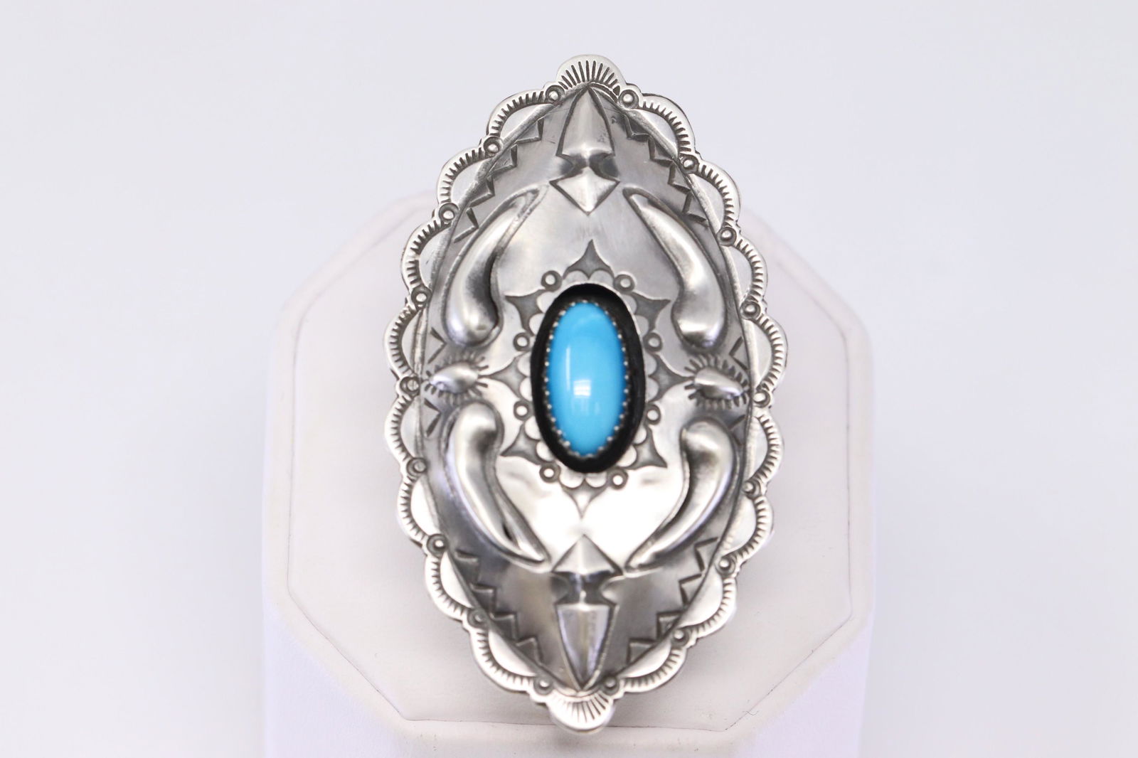 Native American Zuni Handmade Sterling Silver Turquoise (1 of 4)