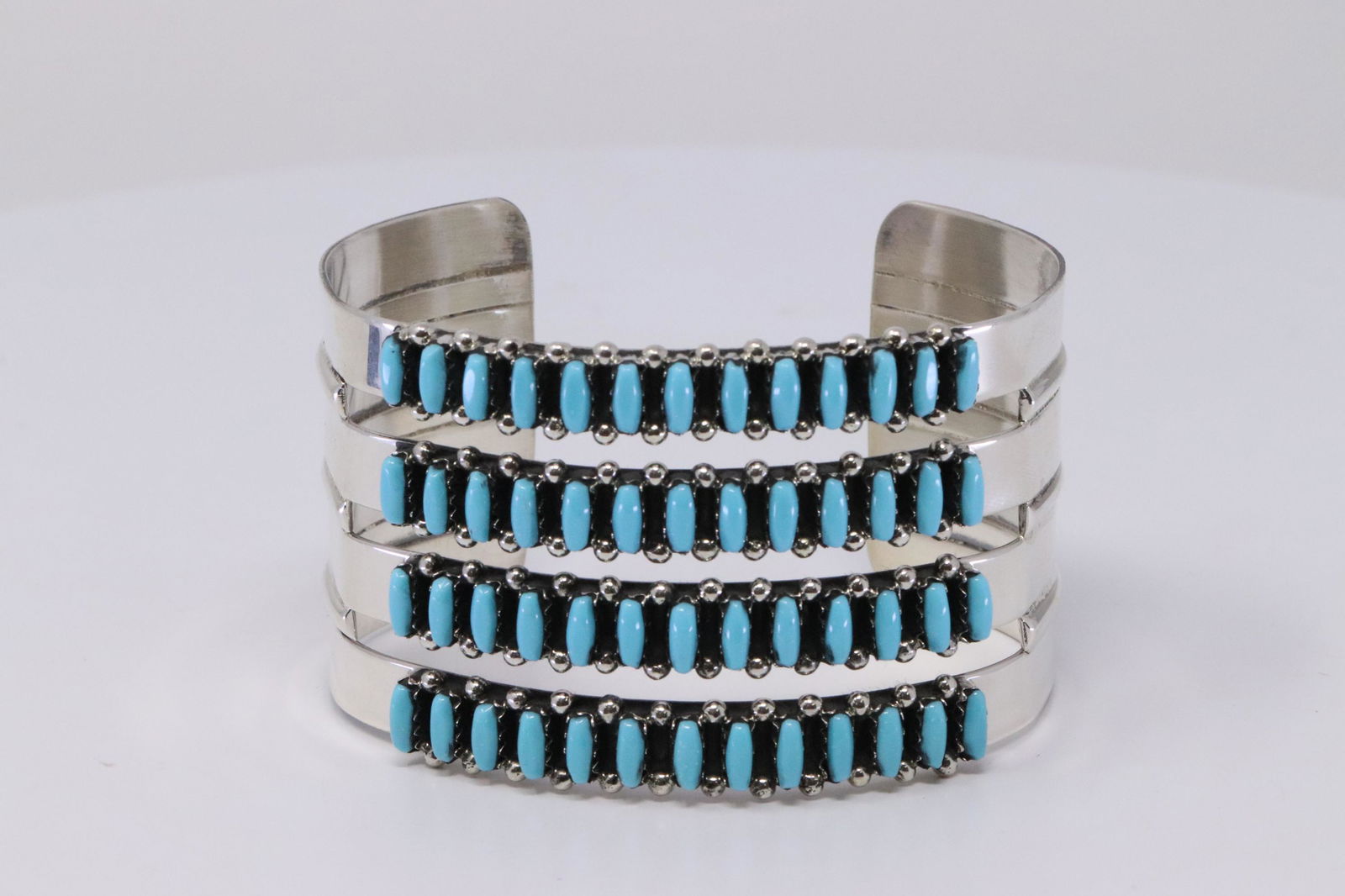 Native American Zuni Handmade Sterling Silver Turquoise (1 of 5)