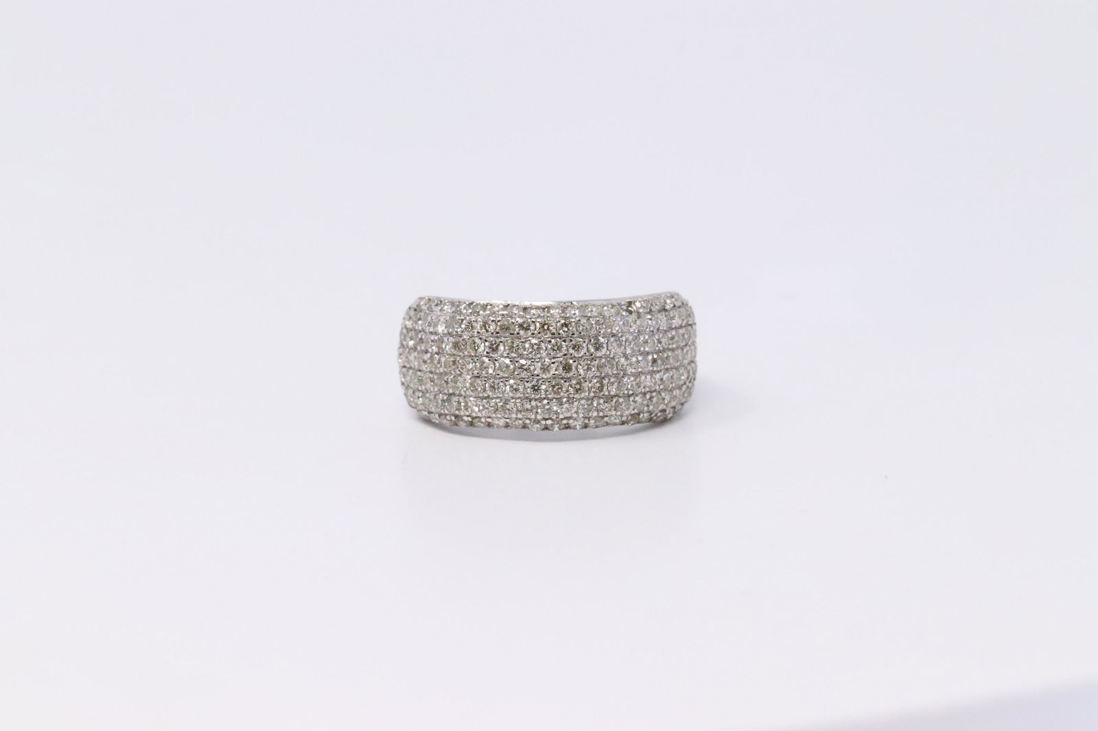 14KT White Gold Diamond  Pave Ring. (1 of 3)