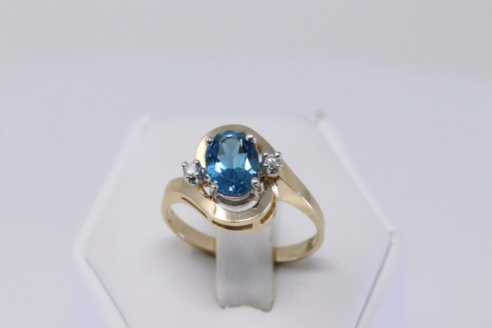 14Kt Ladies Diamonds | Blue Topaz Ring (1 of 3)