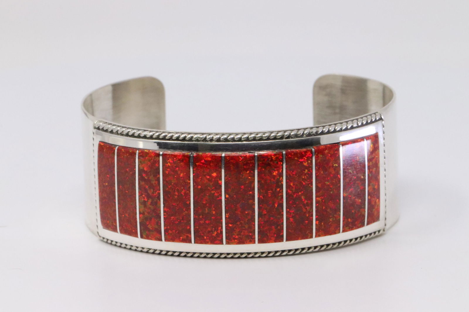 Native American Zuni Handmade Sterling Silver Synthetic (1 of 5)