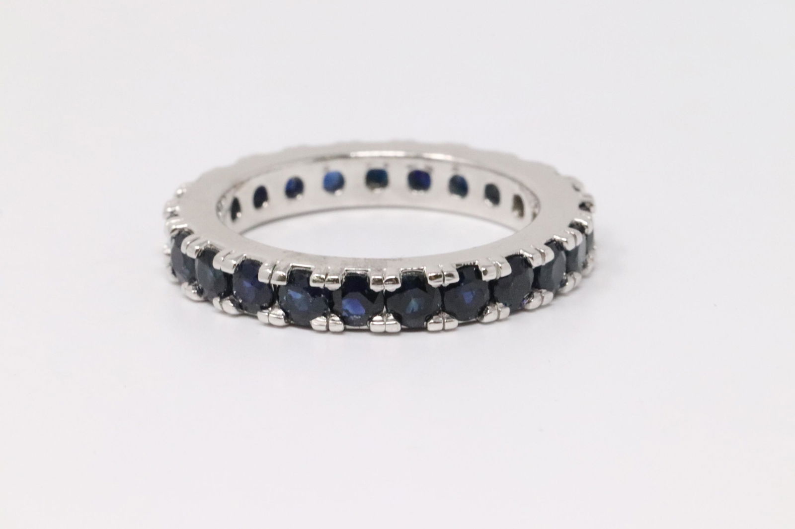 14KT White Gold Sapphire Eternity Band. (1 of 3)