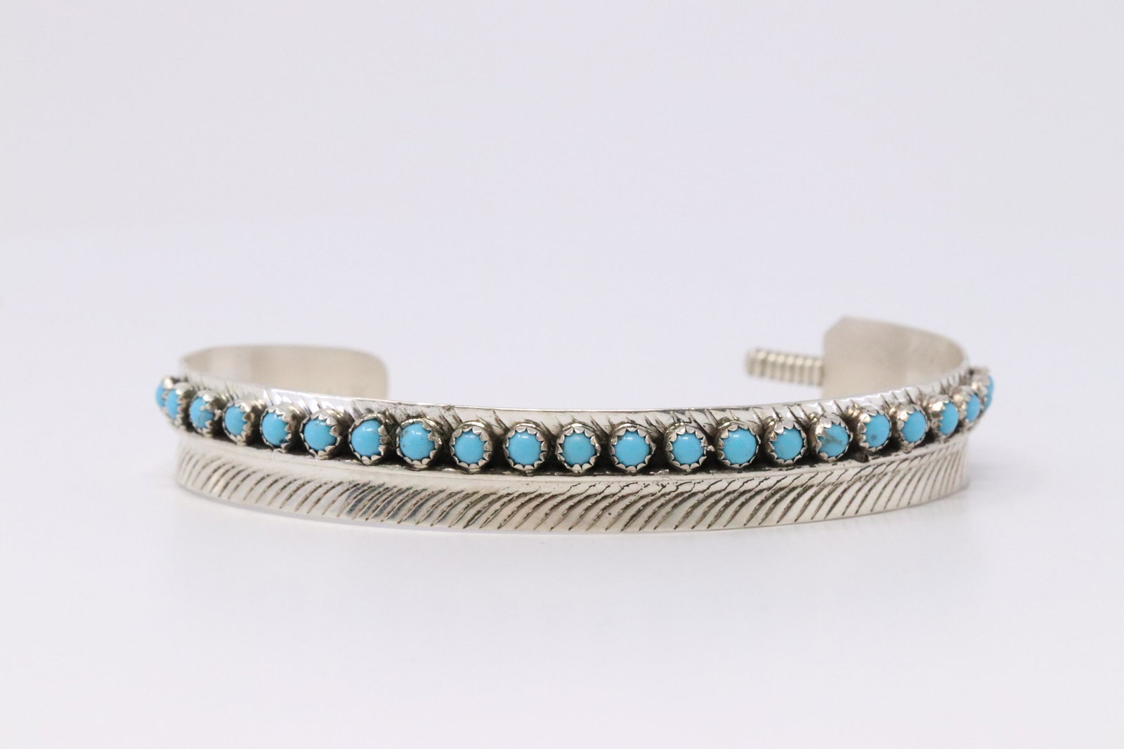 Native American Navajo Handmade Sterling Silver: This Is Native American Navajo Handmade Sterling Silver Turquoise Bracelet By Aaron Davis - Cuff.