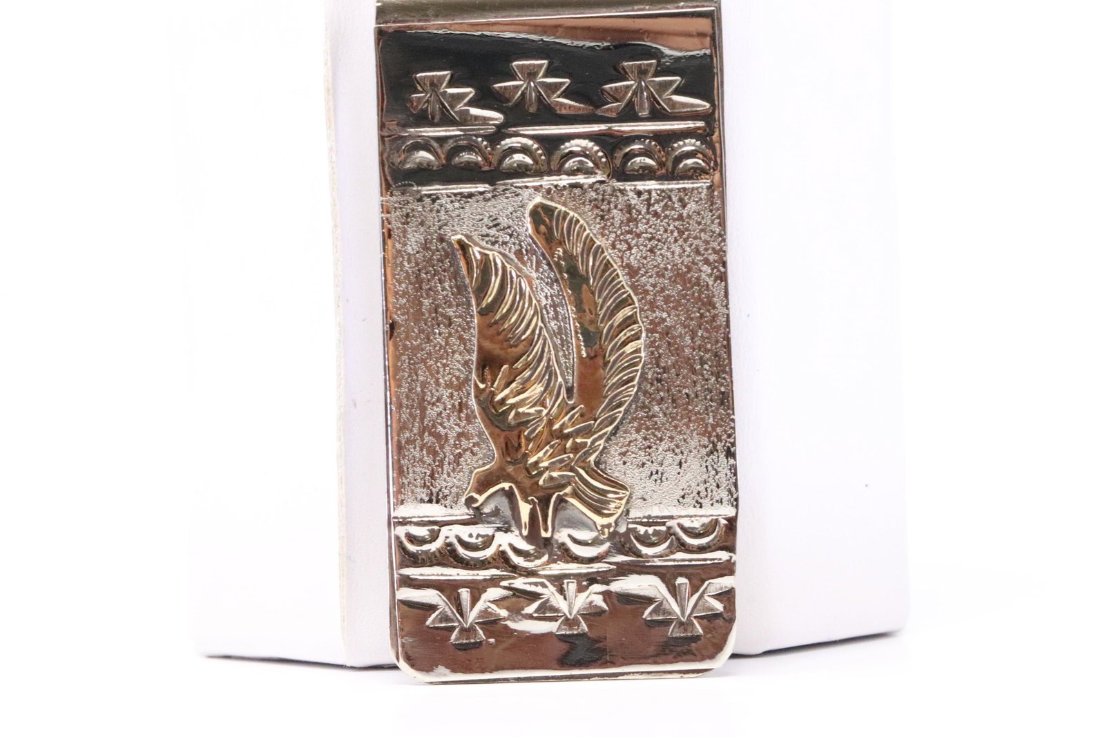 Native American Navajo Handmade Sterling Silver Eagle: This is a Native American Navajo Handmade Sterling Silver Eagle Money Clip By G.