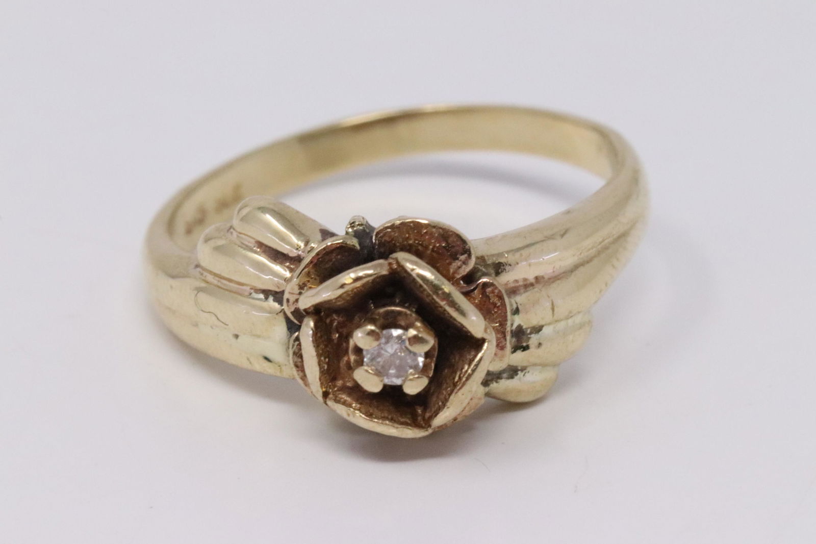 14KT Yellow Gold Vintage Rose Diamond Ring (1 of 5)