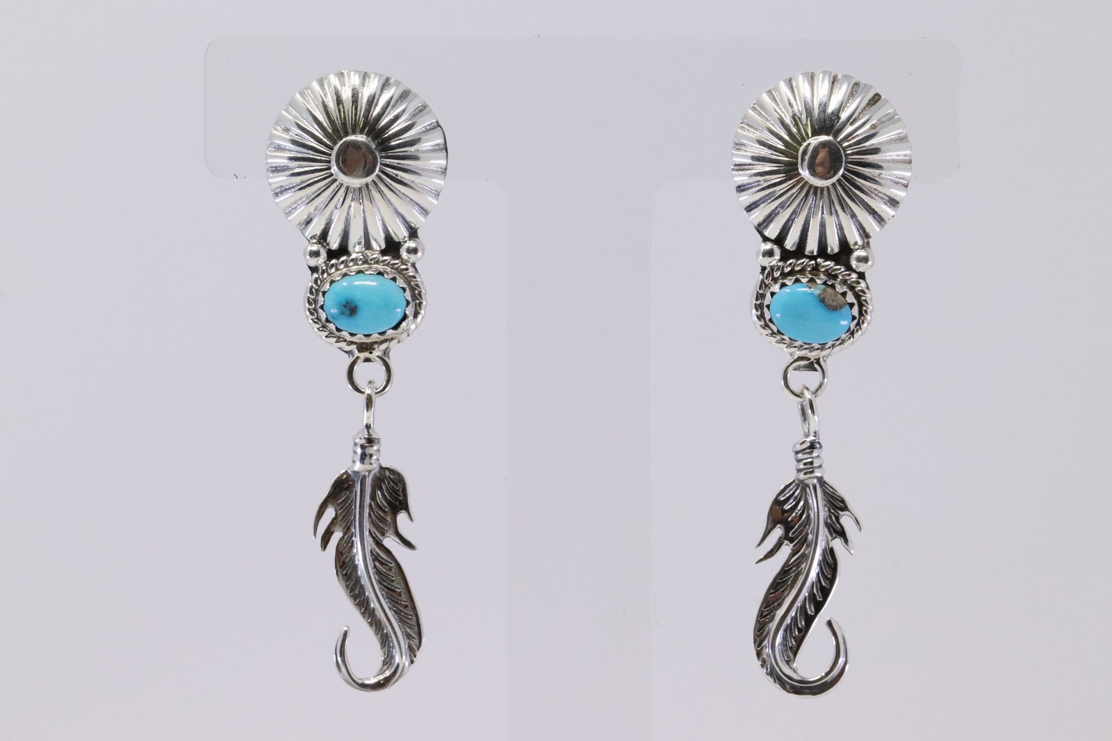 Native American Navajo Handmade Sterling Silver: This is a Native American Navajo Handmade Sterling Silver Turquoise Post Earring's By Daniel Benally.
