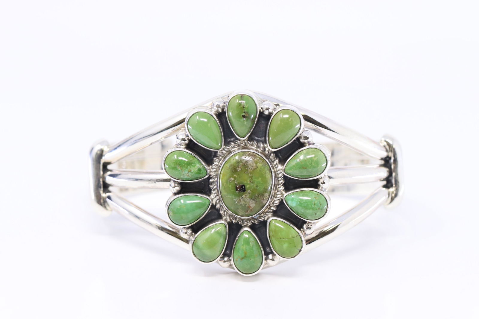 Native American Navajo Handmade Sterling Turquoise Cuff (1 of 4)