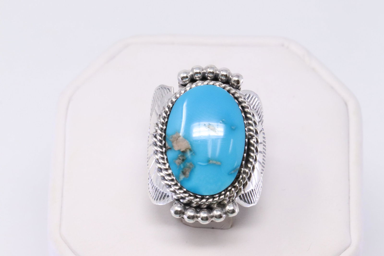 Native American Navajo Handmade Sterling Silver: This is a Native American Navajo Handmade Sterling Silver Turquoise Ring By Mike Smith. Ring size: 5.25.