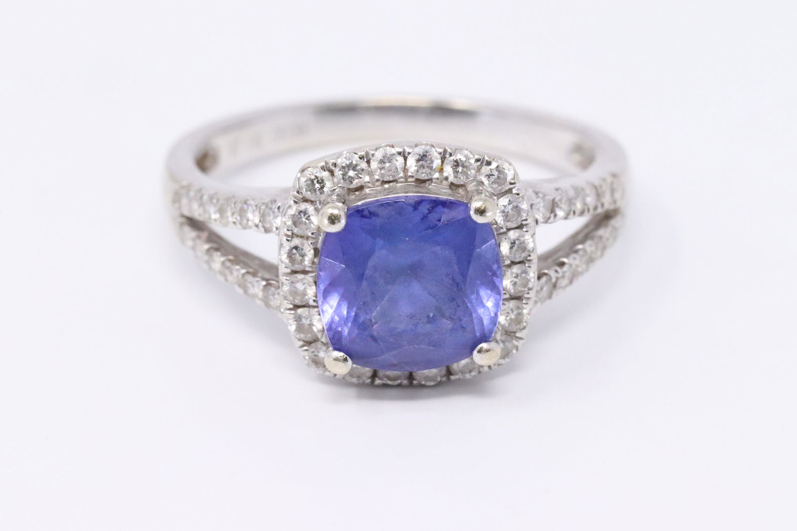 14KT White Gold  Tanzanite Diamond Ring (1 of 5)