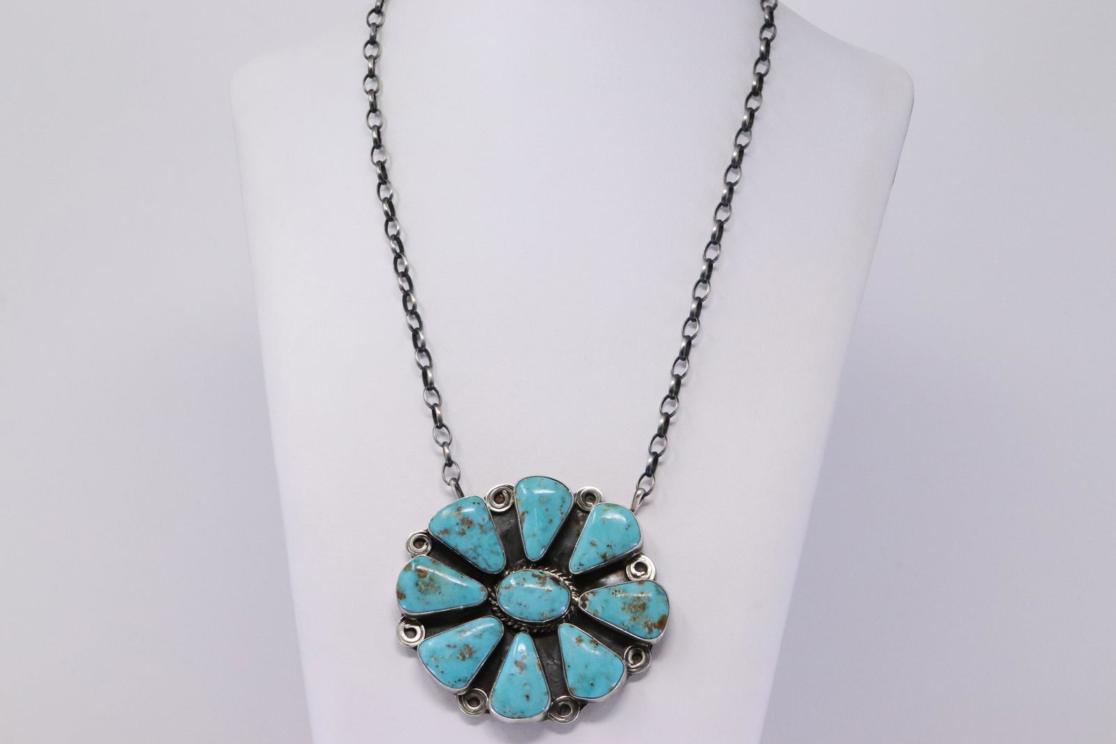 Native American Navajo Handmade Sterling Silver Flower (1 of 4)