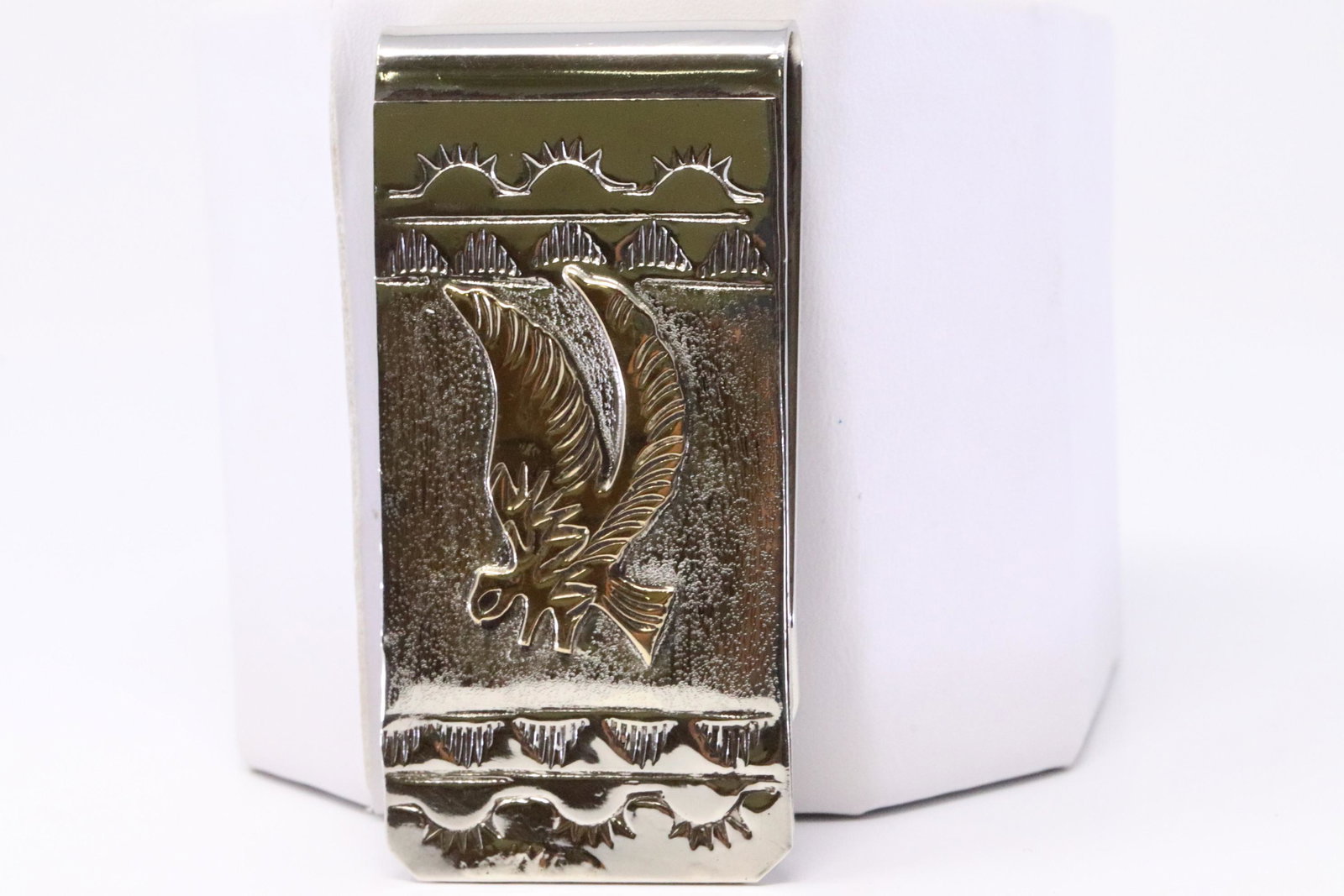 Native American Navajo Handmade Sterling Silver Money: This is a Native American Navajo Handmade Sterling Silver Money Clip By G.J.