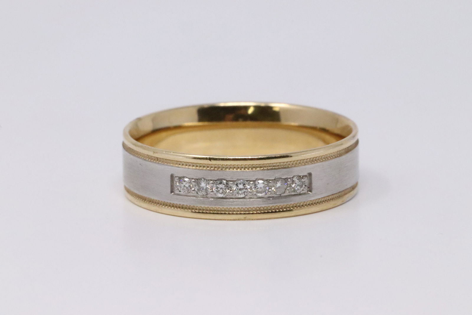 2 Tone Men's  Gold Diamond Ring. (1 of 4)