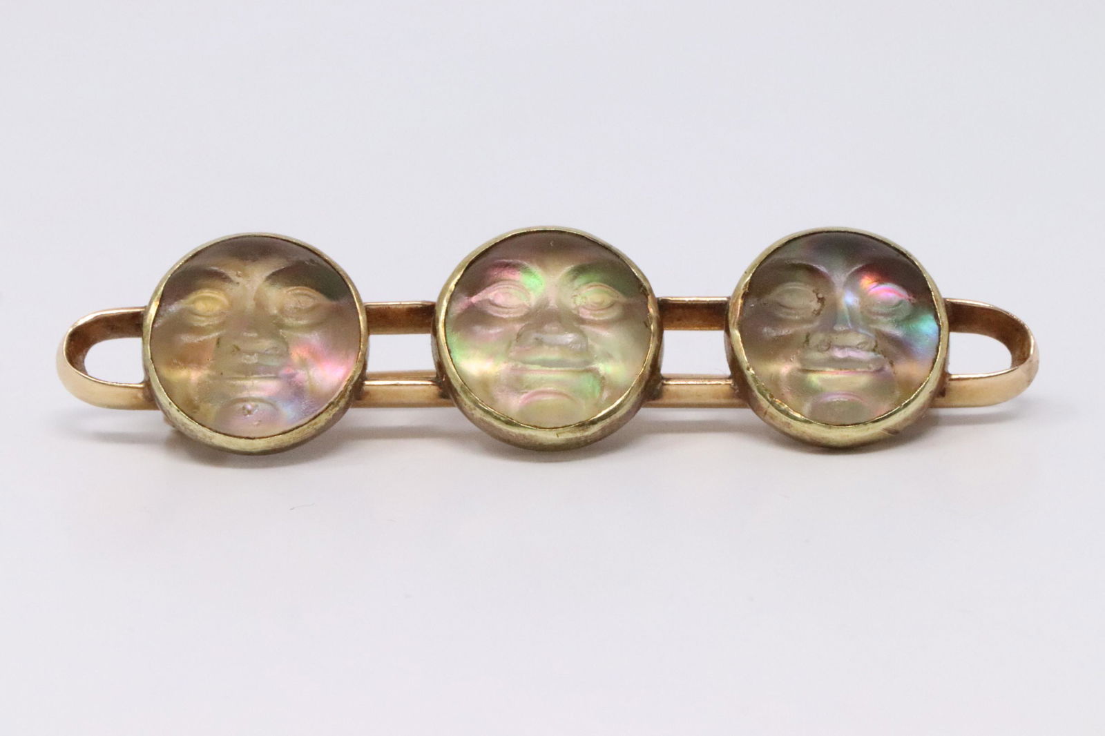 14Kt Yellow Gold Vintage Moon Pin/Brooch. (1 of 3)