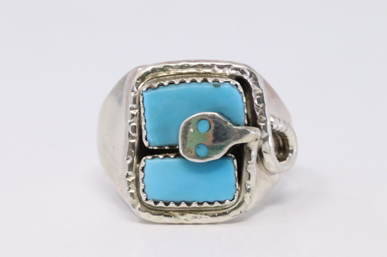 Native American Zuni Handmade Sterling Silver Turquoise (1 of 4)