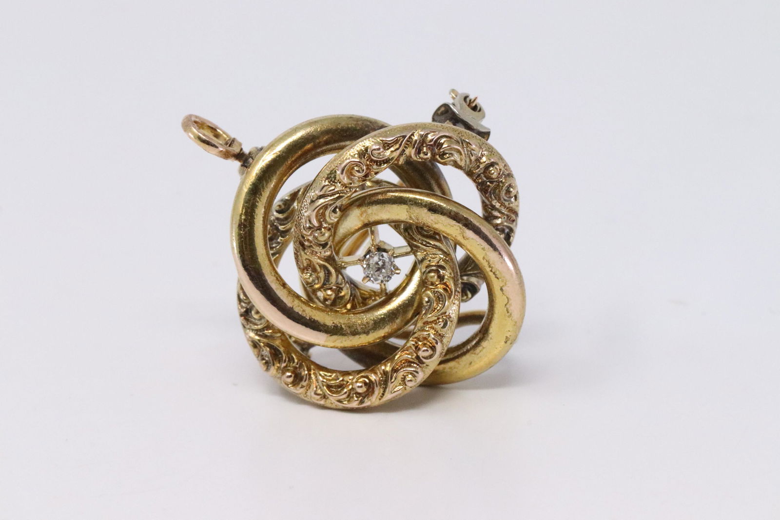 14KT Vintage Diamond Brooch (1 of 3)