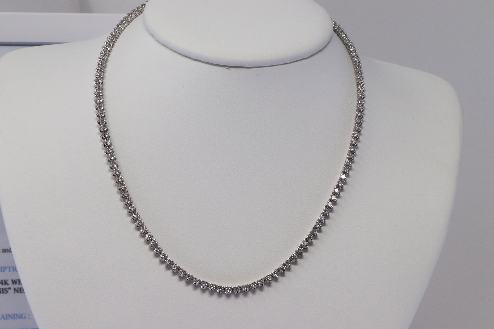 Ladies Diamond Tennis Necklace 14KT White Gold (1 of 5)