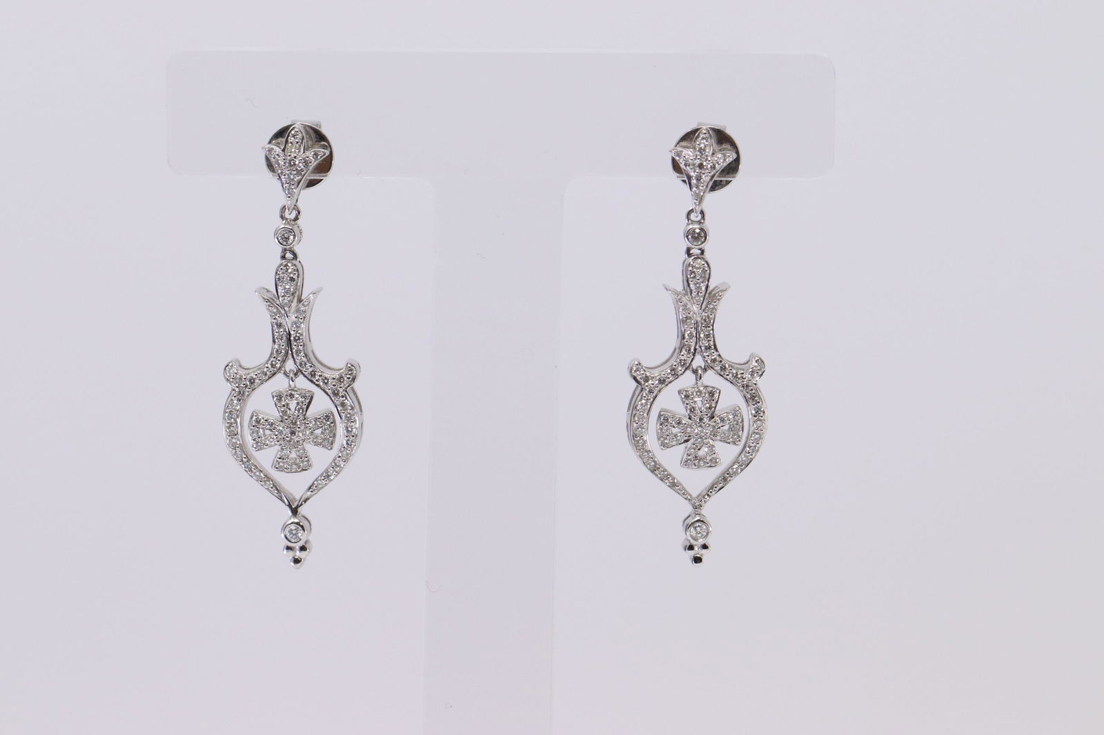 18KT White Gold Diamond Earrings (1 of 4)