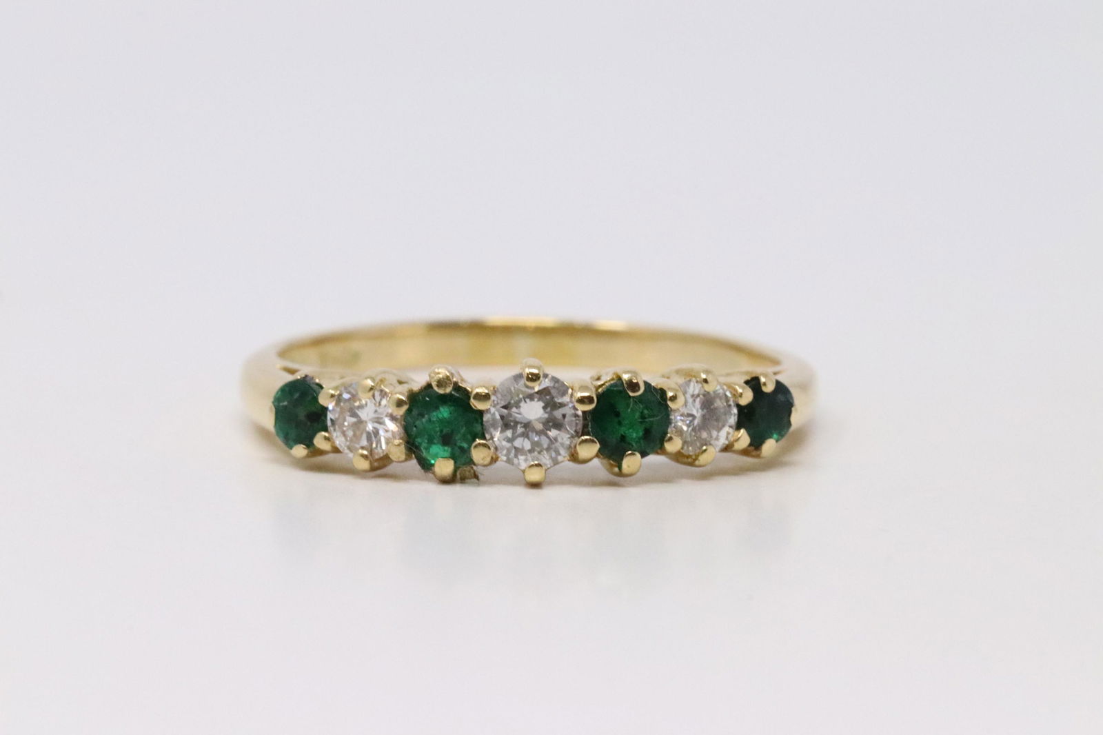 18Kt Yellow Gold Emerald | Diamond Ring. (1 of 4)