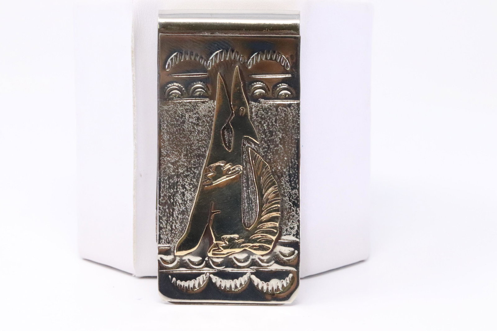 Native American Navajo Handmade Sterling Silver Money: This is a Native American Navajo Handmade Sterling Silver Money Clip By G.J.