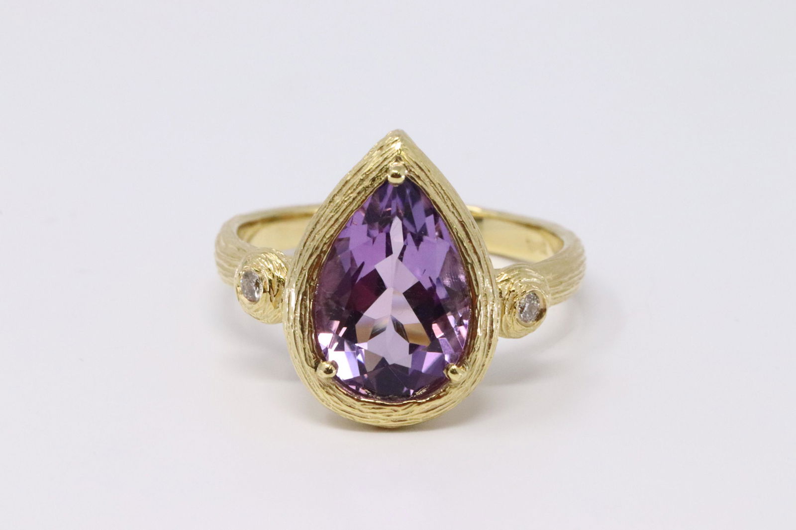 14KT Diamond Amethyst Ring. (1 of 3)