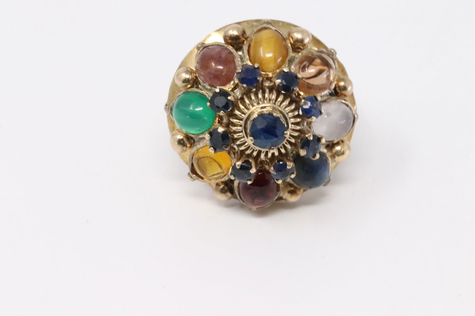 14KT Vintage Multi Color Yellow Gold Ring (1 of 4)