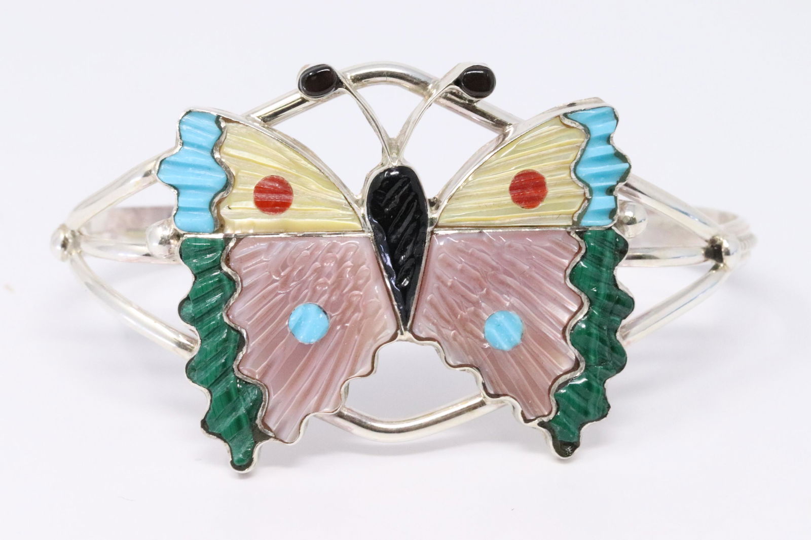 Native American Handmade Sterling Silver Zuni Bracelet (1 of 4)