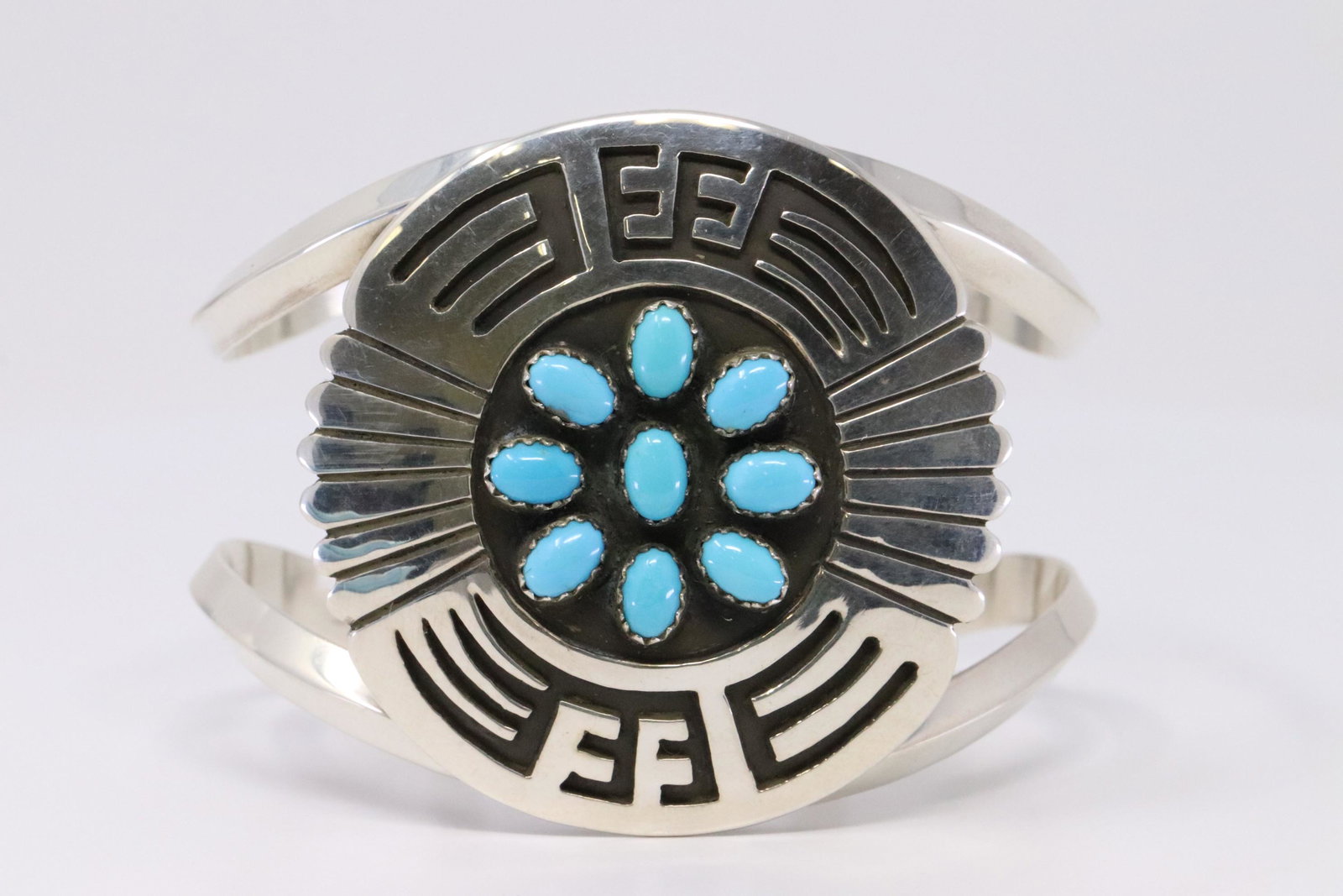 Native American Navajo Handmade Sterling Silver: This is a ive American Navajo Handmade Sterling Silver Turquoise Bracelet By Rosco Scott.