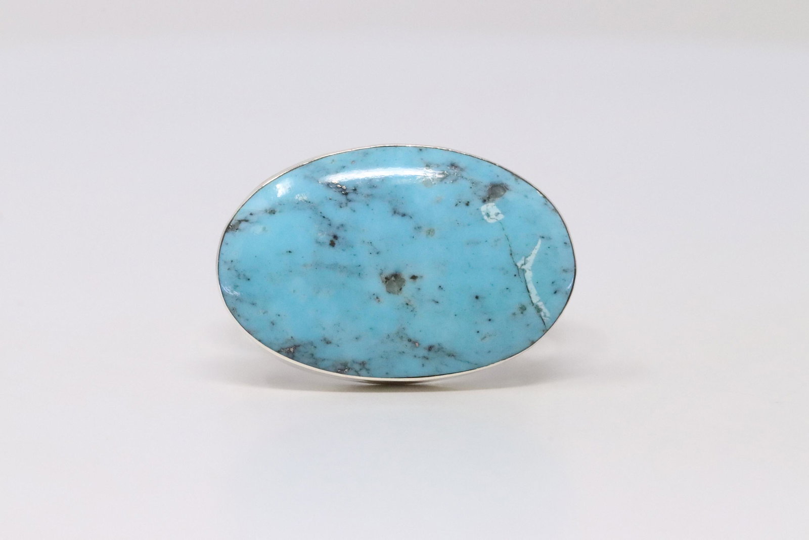 Native America Navajo Handmade Sterling Silver Oval: This is a Native America Navajo Handmade Sterling Silver Oval Turquoise Ring By Daniel Dakai. Ring size: 8.50.