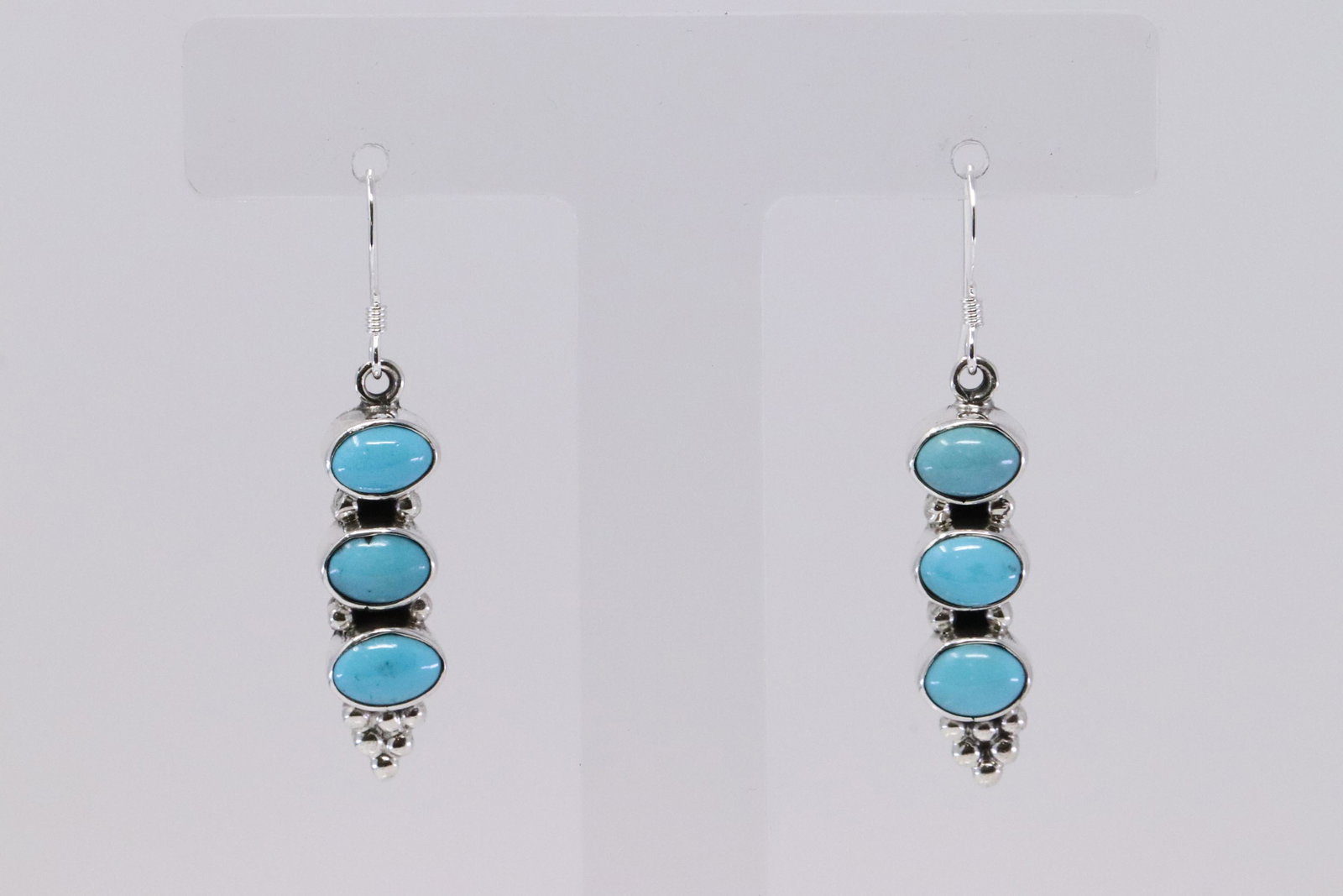 Native American Navajo Handmade Sterling Silver: This is a Native American Navajo Handmade Sterling Silver Turquoise Dangling Earring's By Gary shory.