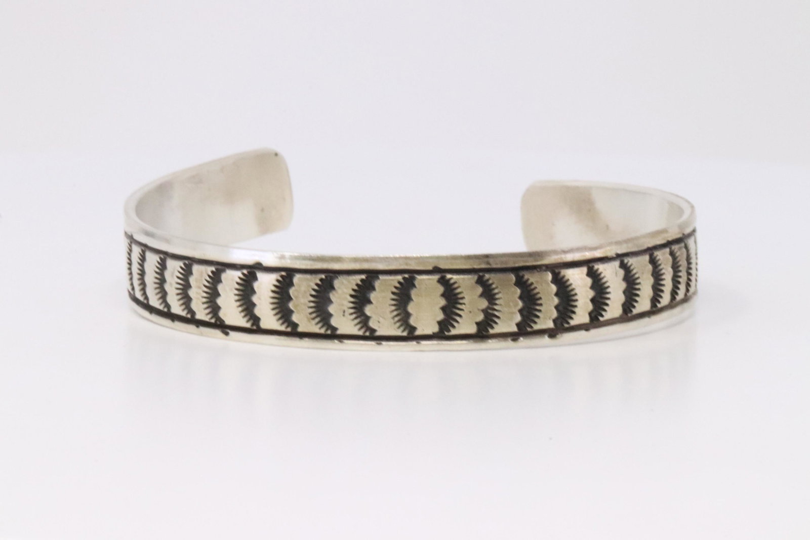 Native American Navajo Handmade Sterling Silver: This is a Native American Navajo Handmade Sterling Silver Bracelet By Rick Enriquez.
