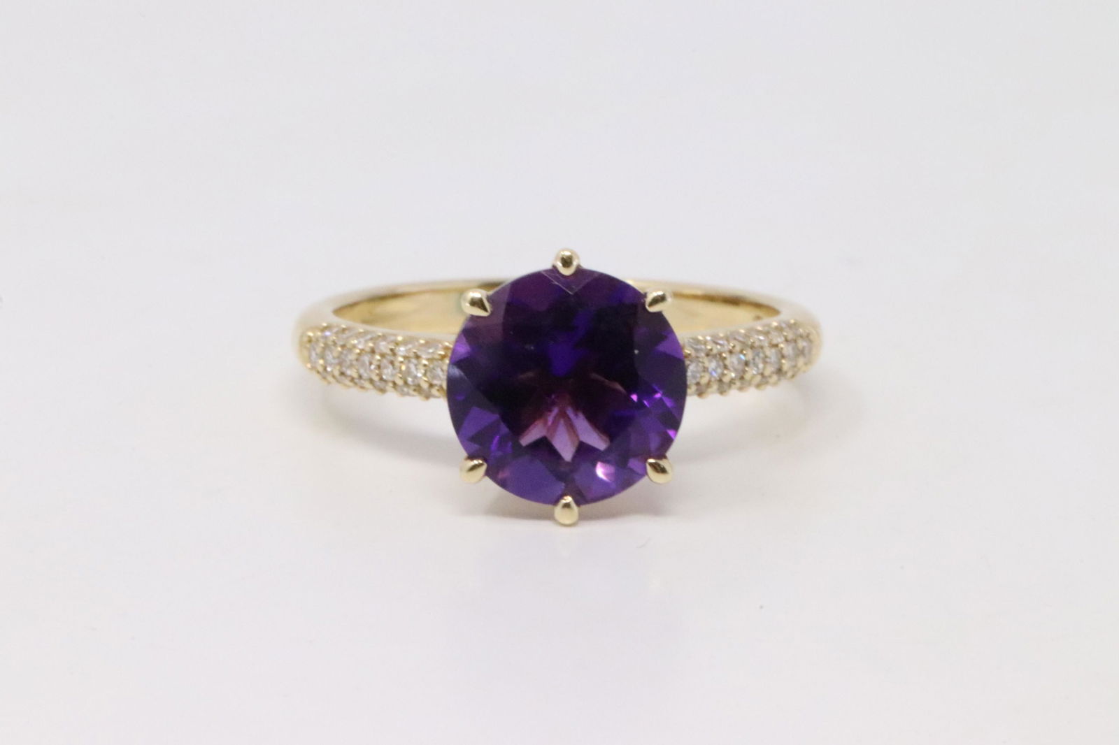 14Kt Ladies Amethyst | Diamond ring (1 of 4)