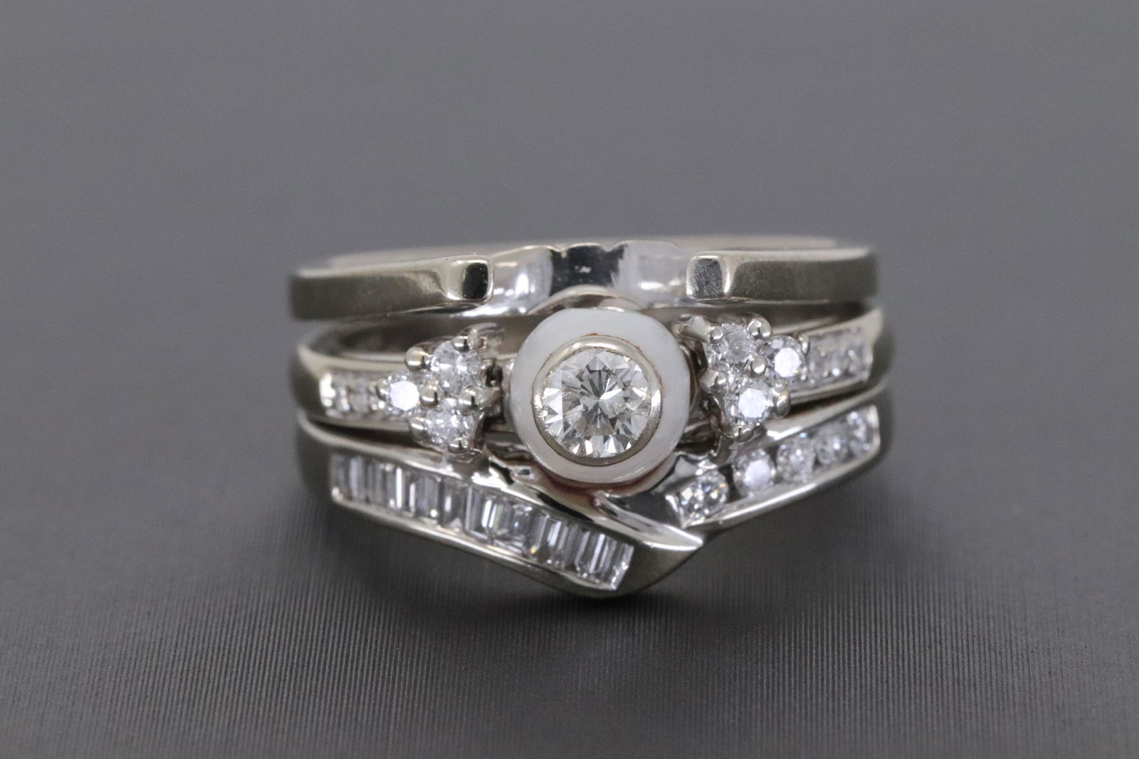 14Kt Art Deco Set of Diamond Rings (1 of 5)